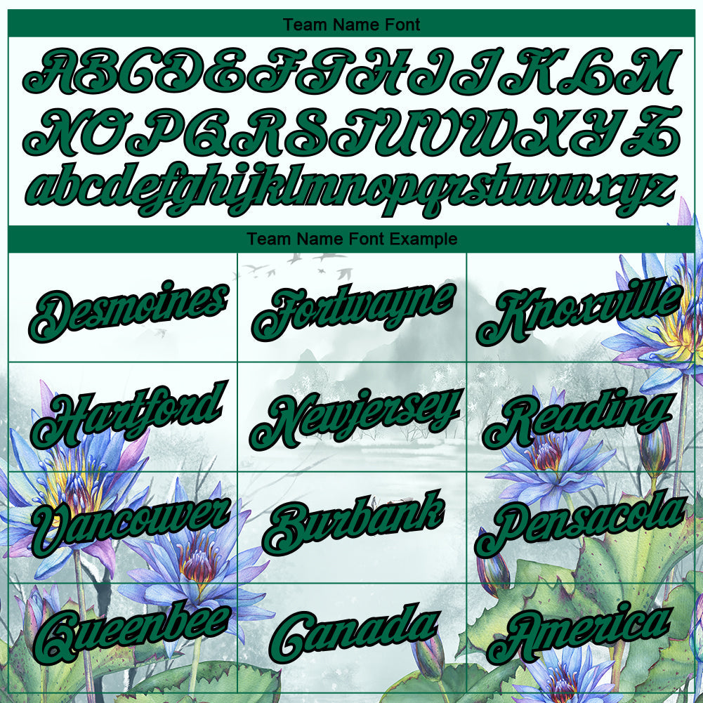Custom White Kelly Green-Black 3D Pattern Design Flowers Performance T-Shirt view 3