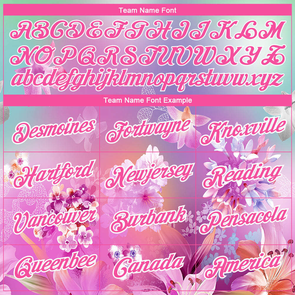 Custom Pink White 3D Pattern Design Flowers Performance T-Shirt view 3