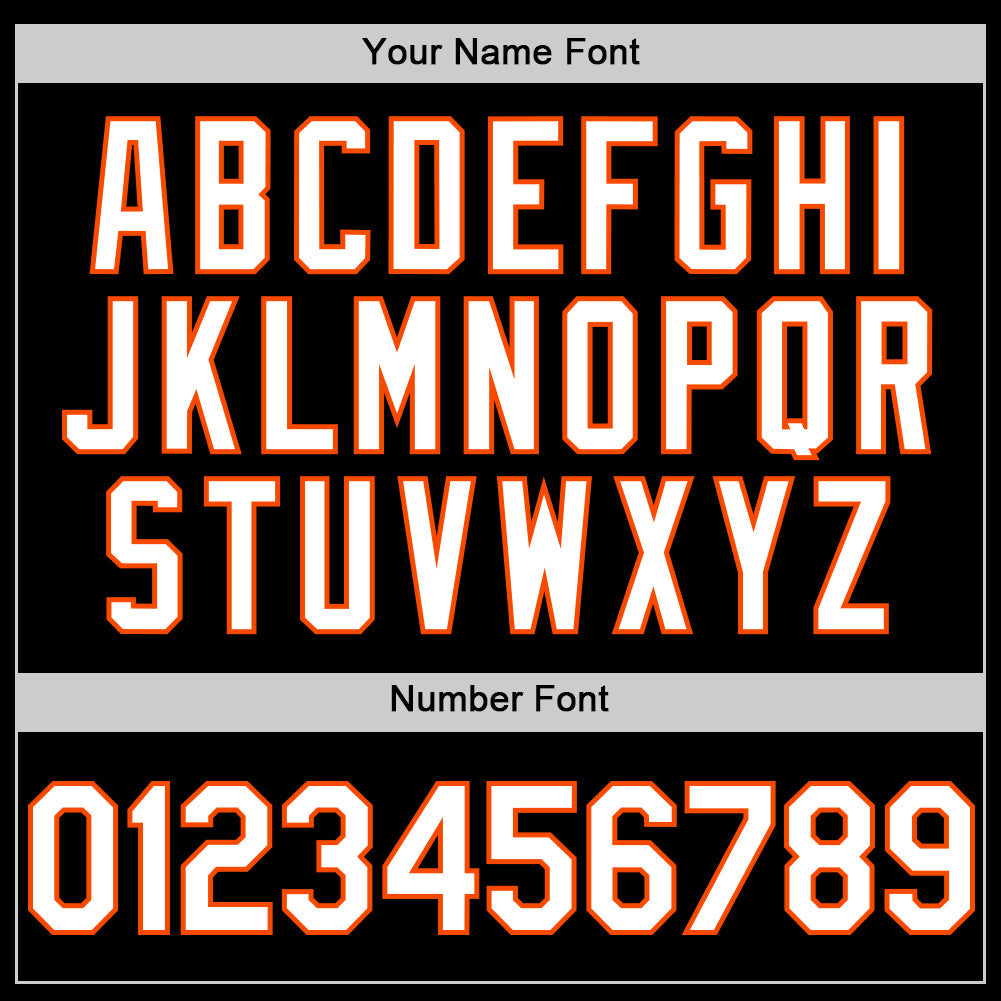 Custom Black White-Orange Line Authentic Baseball Jersey view 5