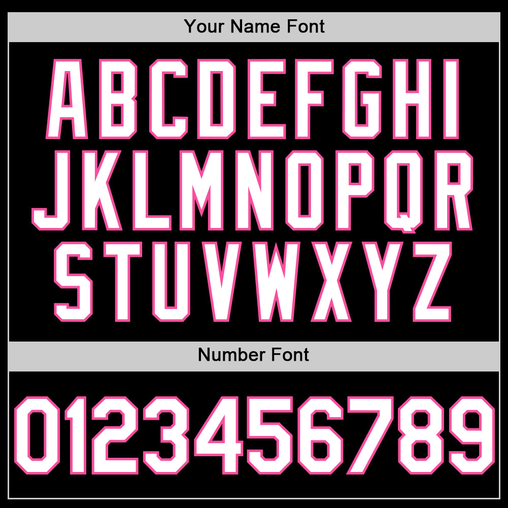 Custom Black White-Pink Line Authentic Baseball Jersey view 5