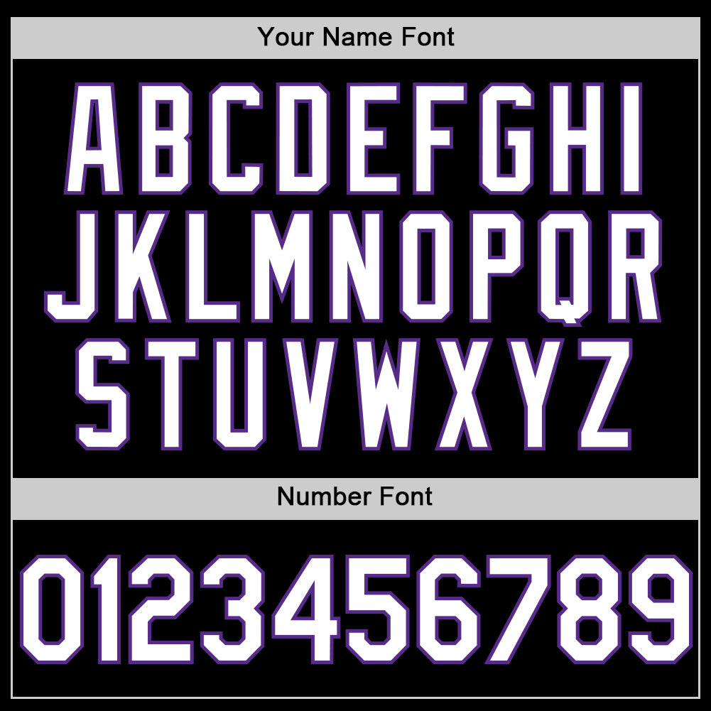 Custom Black White-Purple Line Authentic Baseball Jersey view 5