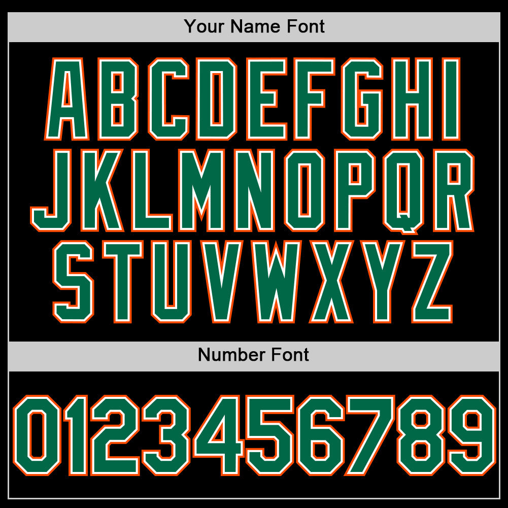 Custom Black Kelly Green-Orange Line Authentic Baseball Jersey view 5