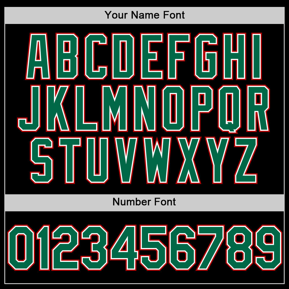 Custom Black Kelly Green-Red Line Authentic Baseball Jersey view 5