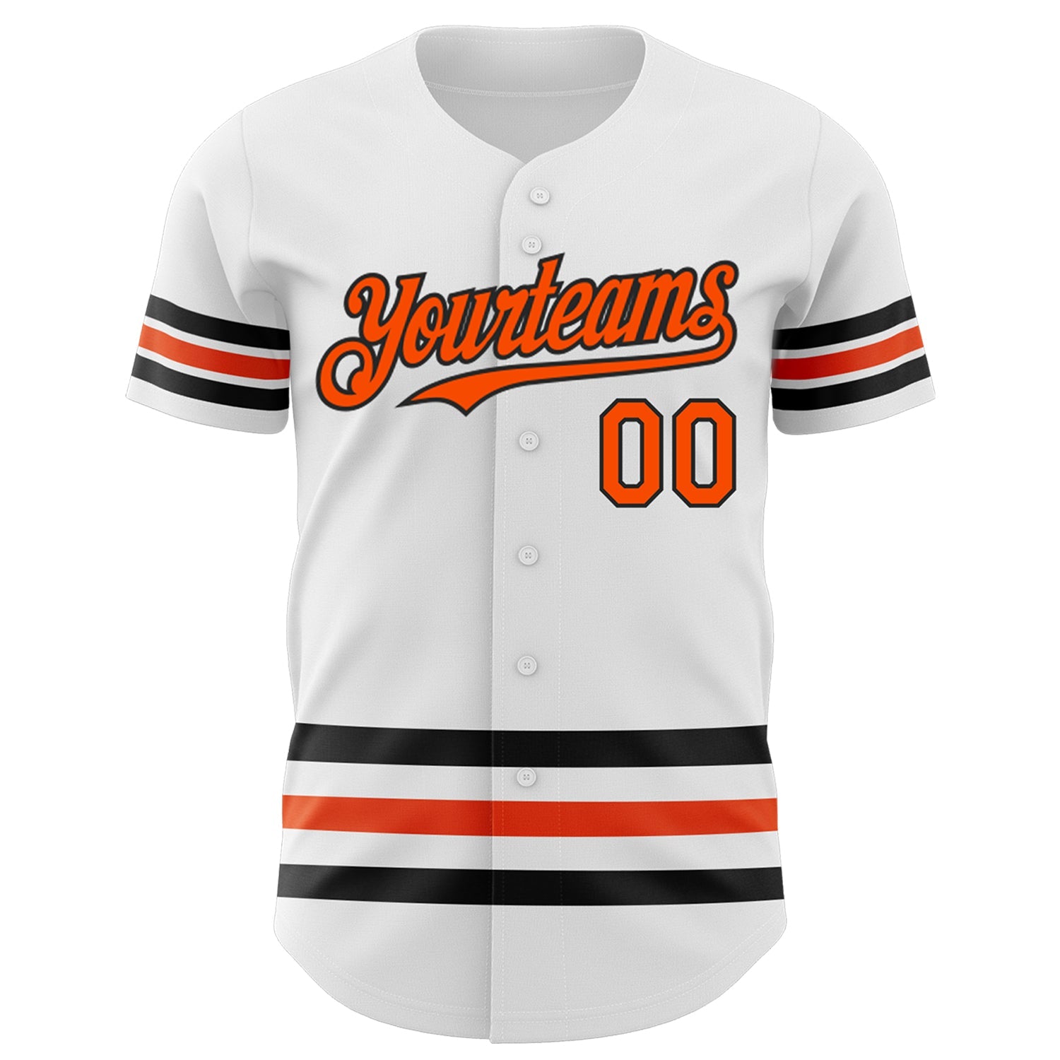 Custom White Orange-Black Line Authentic Baseball Jersey view 2