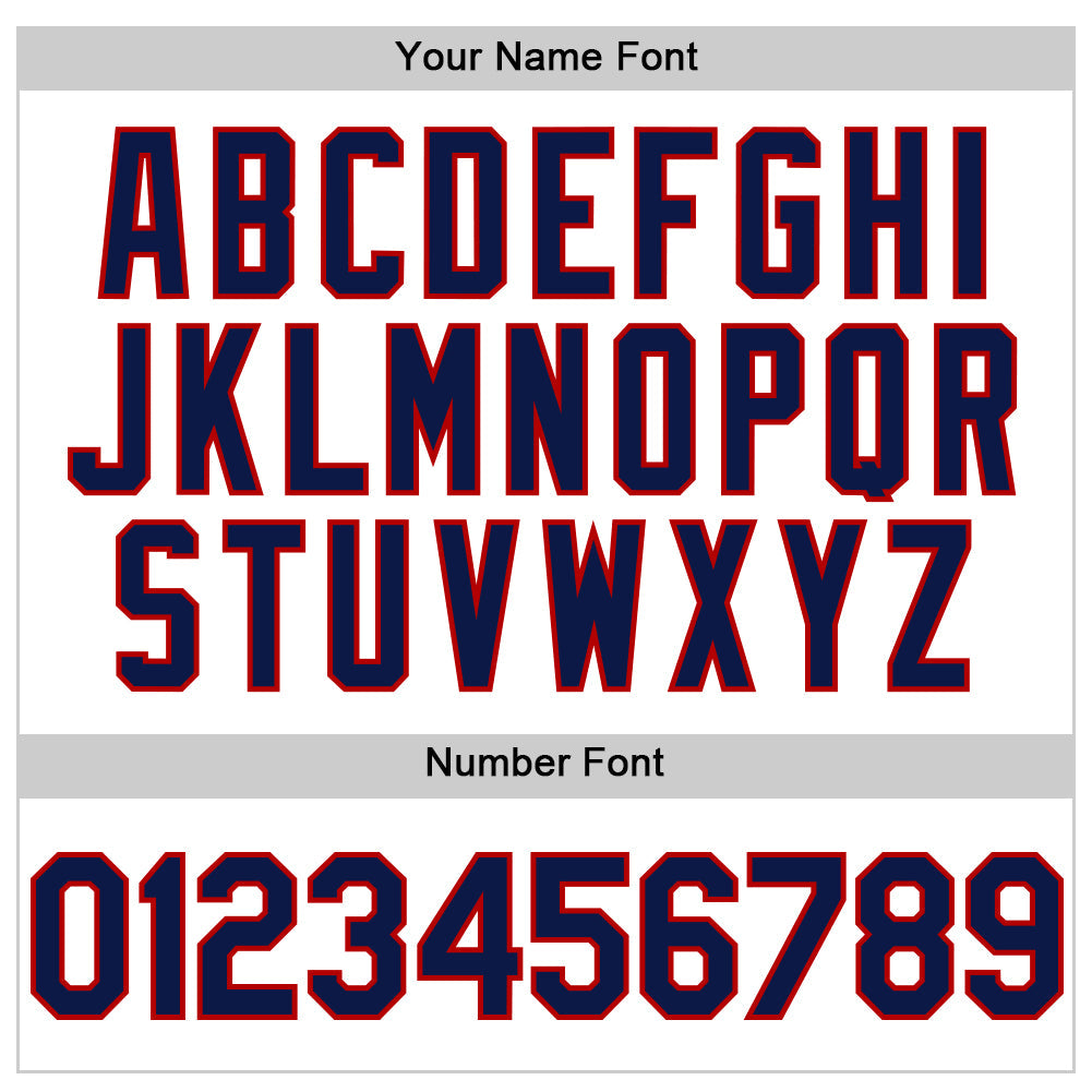 Custom White Navy-Red Line Authentic Baseball Jersey view 5