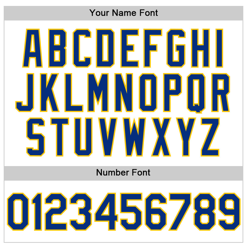 Custom White Royal-Yellow Line Authentic Baseball Jersey view 5
