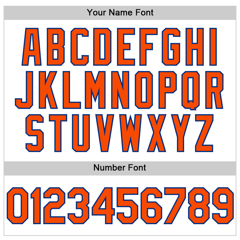 Custom White Orange-Royal Line Authentic Baseball Jersey view 5
