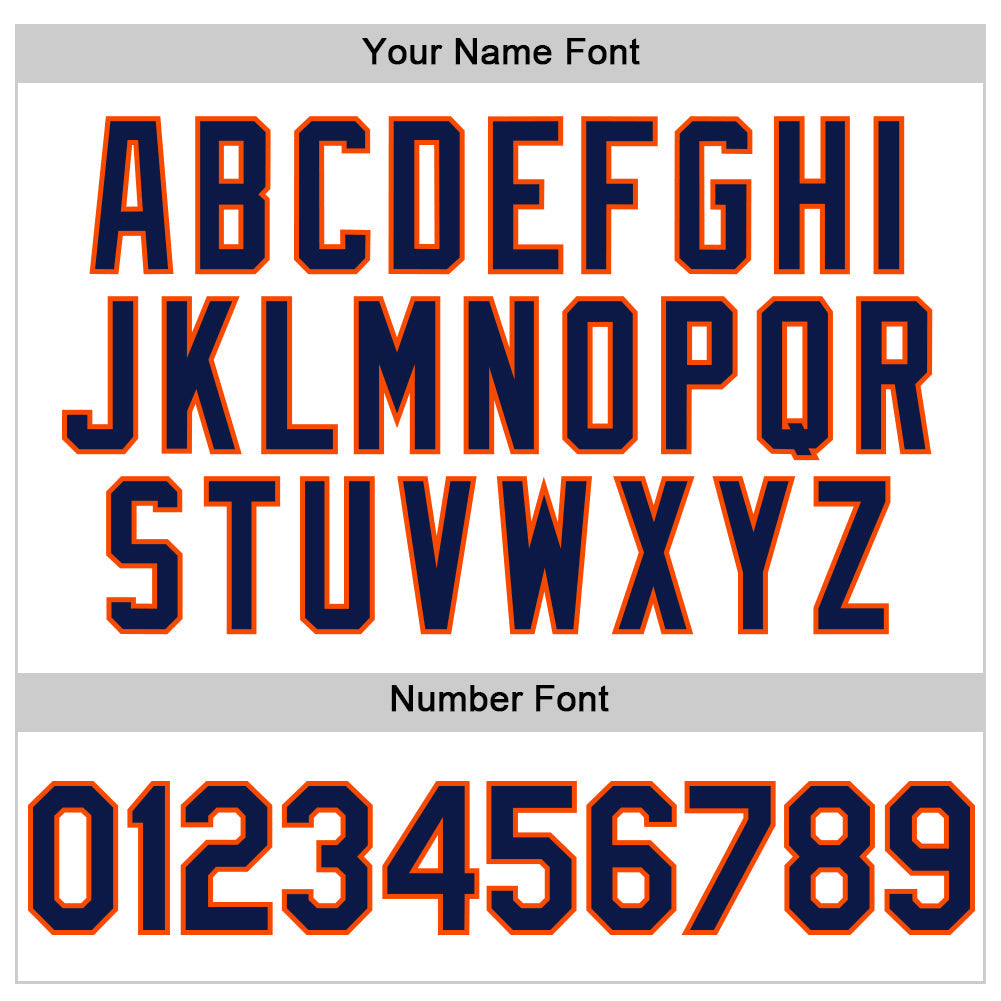Custom White Navy-Orange Line Authentic Baseball Jersey view 5
