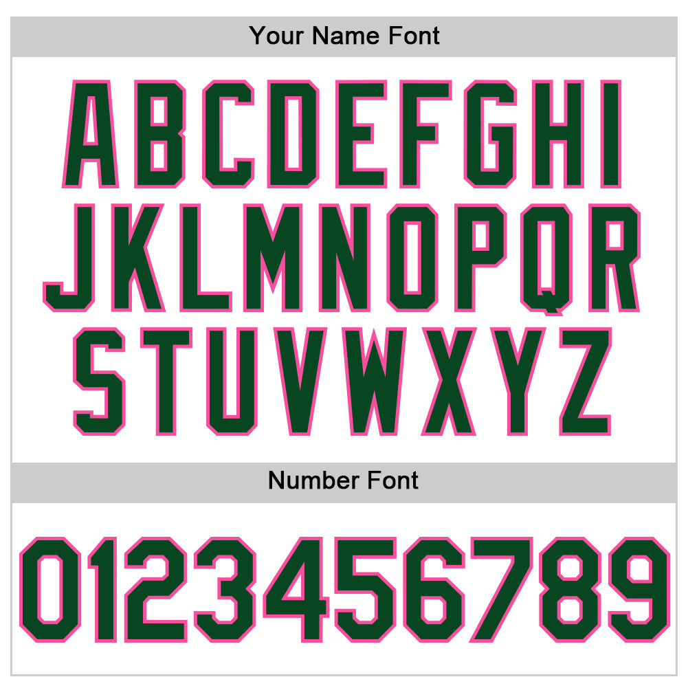 Custom White Green-Pink Line Authentic Baseball Jersey view 5