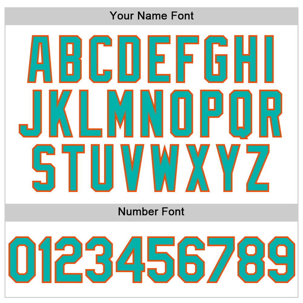 Custom White Aqua-Orange Line Authentic Baseball Jersey view 5