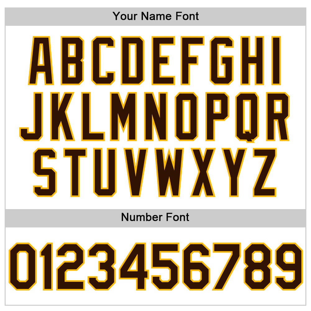 Custom White Brown-Gold Line Authentic Baseball Jersey view 5