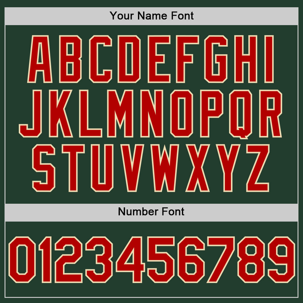 Custom Green Red-Cream Line Authentic Baseball Jersey view 5