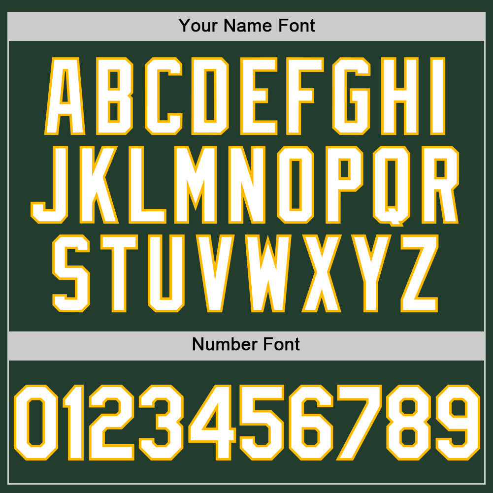 Custom Green White-Gold Line Authentic Baseball Jersey view 5