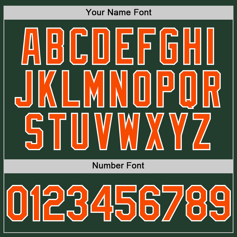 Custom Green Orange-White Line Authentic Baseball Jersey view 6