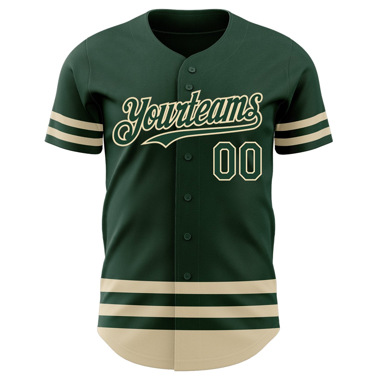 Custom Green Cream Line Authentic Baseball Jersey view 2