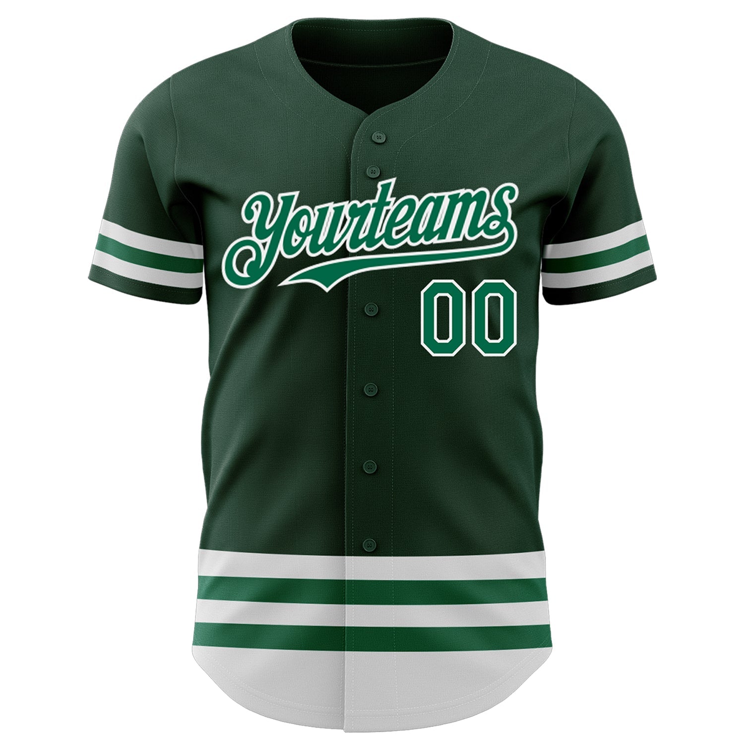 Custom Green Kelly Green-White Line Authentic Baseball Jersey view 2