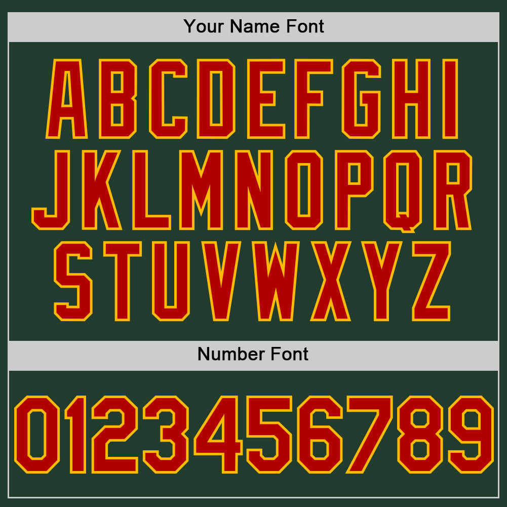 Custom Green Red-Gold Line Authentic Baseball Jersey view 5