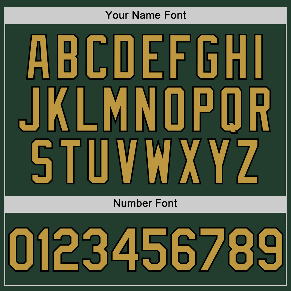 Custom Green Old Gold-Black Line Authentic Baseball Jersey view 5