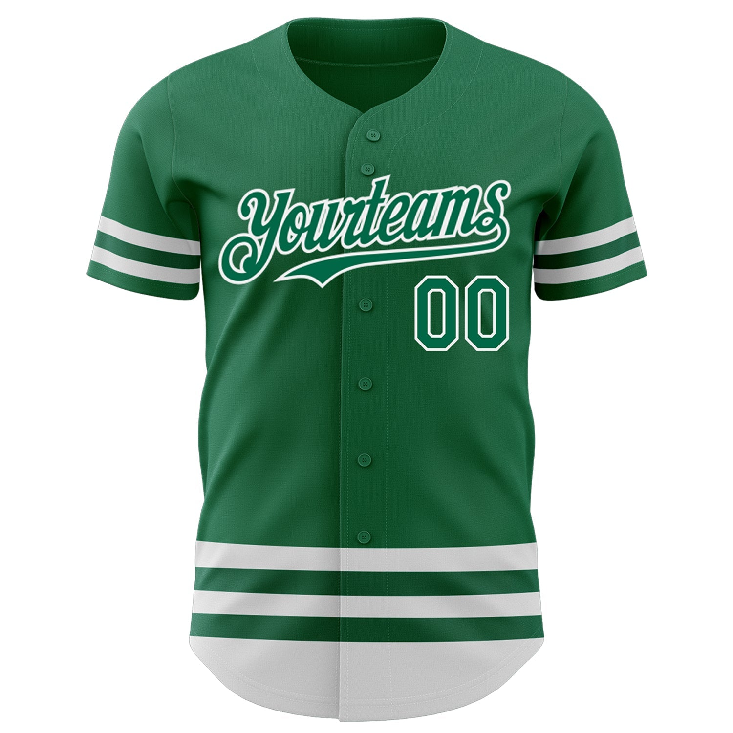 Custom Kelly Green White Line Authentic Baseball Jersey view 2