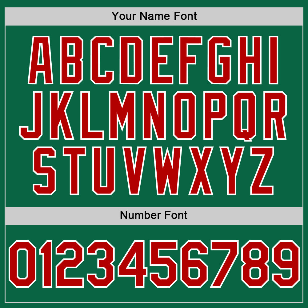 Custom Kelly Green Red-White Line Authentic Baseball Jersey view 5