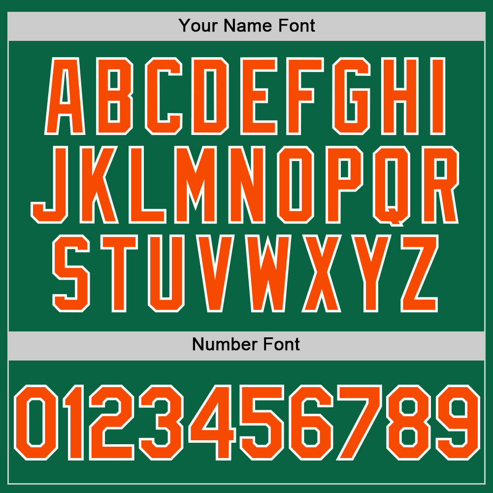 Custom Kelly Green Orange-White Line Authentic Baseball Jersey view 5
