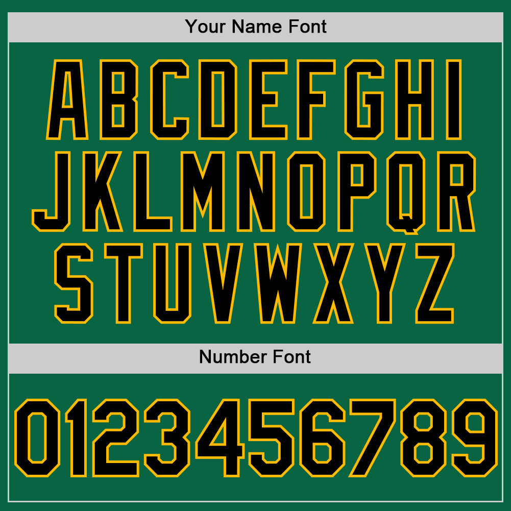 Custom Kelly Green Black-Gold Line Authentic Baseball Jersey view 5