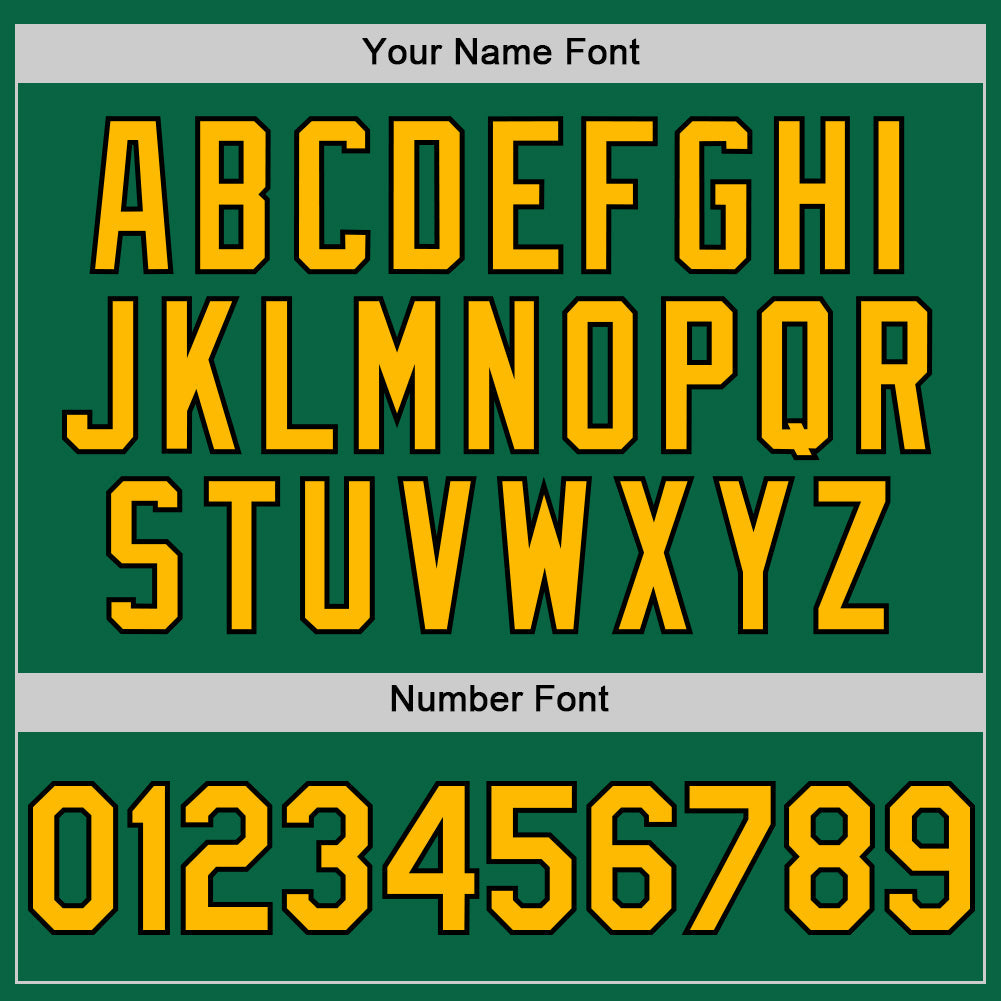 Custom Kelly Green Gold-Black Line Authentic Baseball Jersey view 5