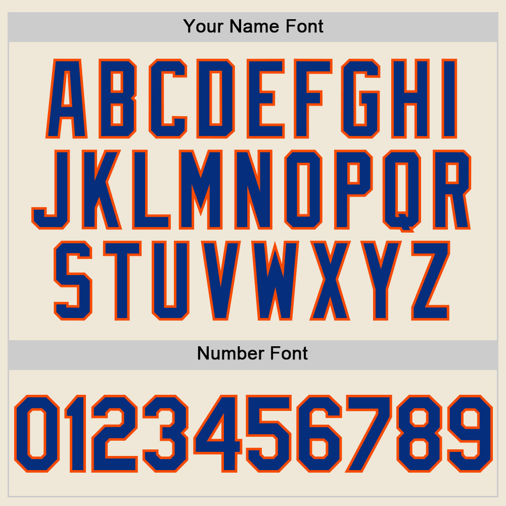 Custom Cream Royal-Orange Line Authentic Baseball Jersey view 5