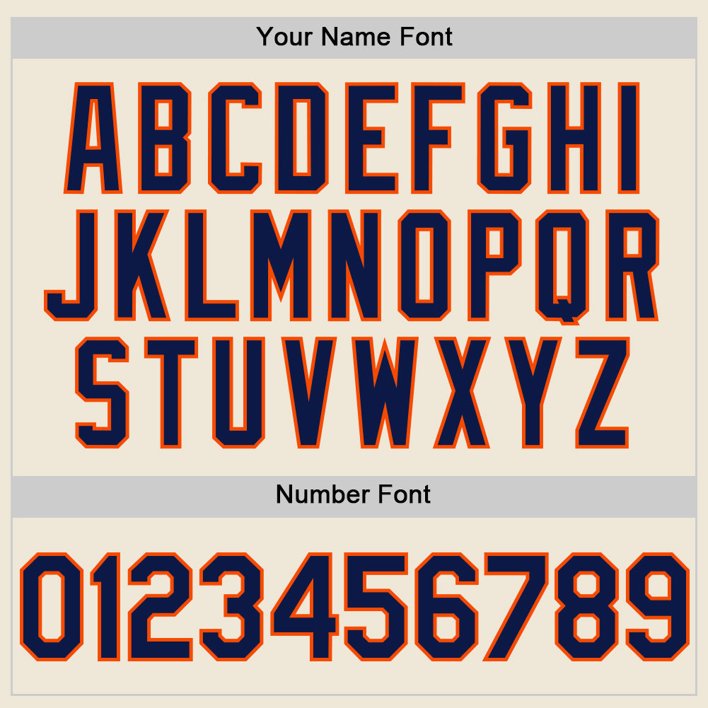 Custom Cream Navy-Orange Line Authentic Baseball Jersey view 5