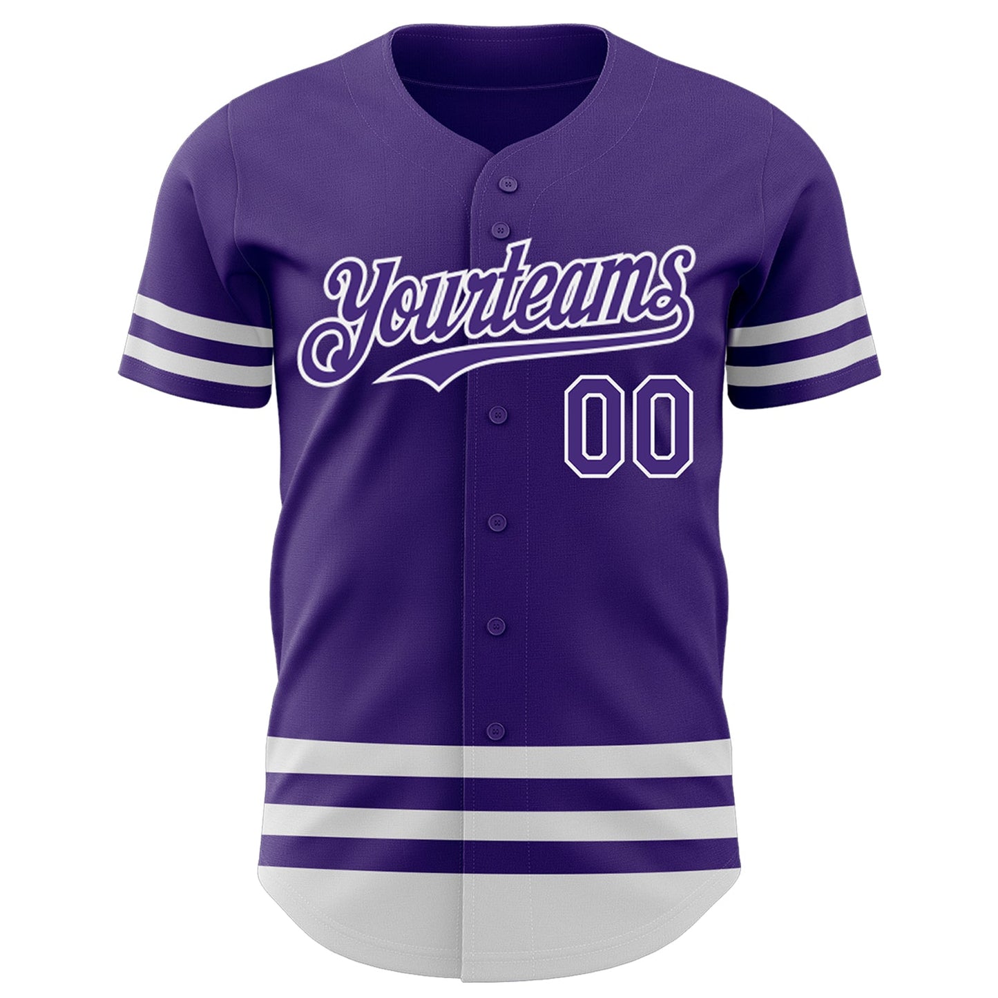 Custom Purple White Line Authentic Baseball Jersey view 2