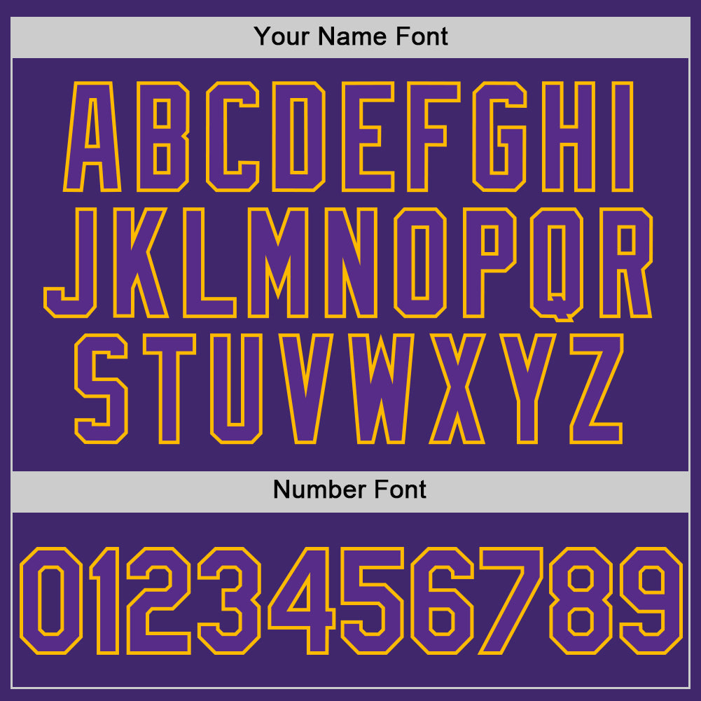 Custom Purple Gold Line Authentic Baseball Jersey view 5