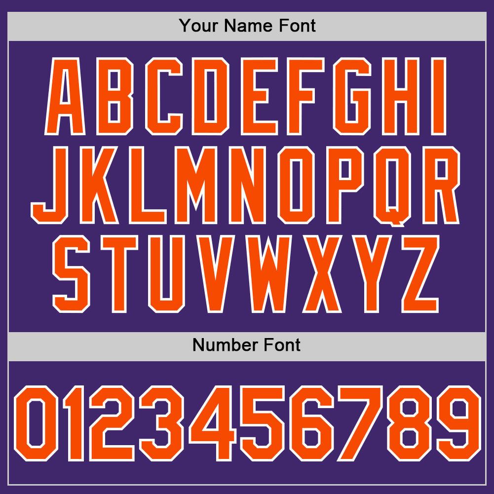 Custom Purple Orange-White Line Authentic Baseball Jersey view 5