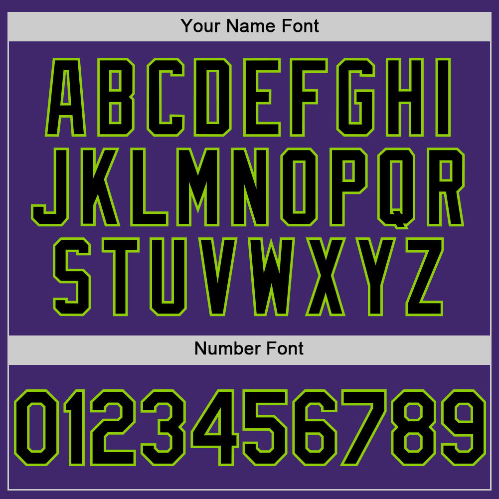 Custom Purple Black-Neon Green Line Authentic Baseball Jersey view 5