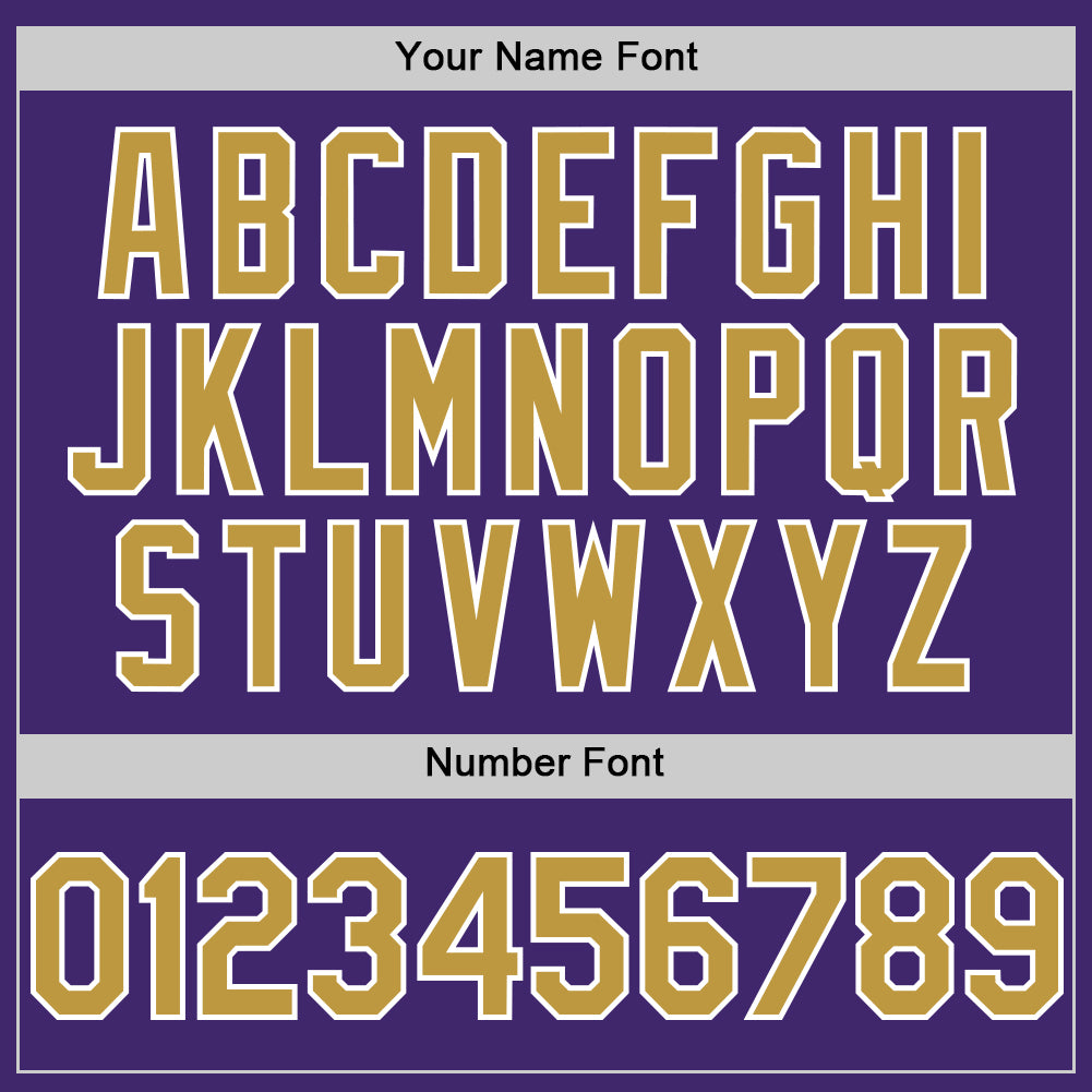 Custom Purple Old Gold-White Line Authentic Baseball Jersey view 5