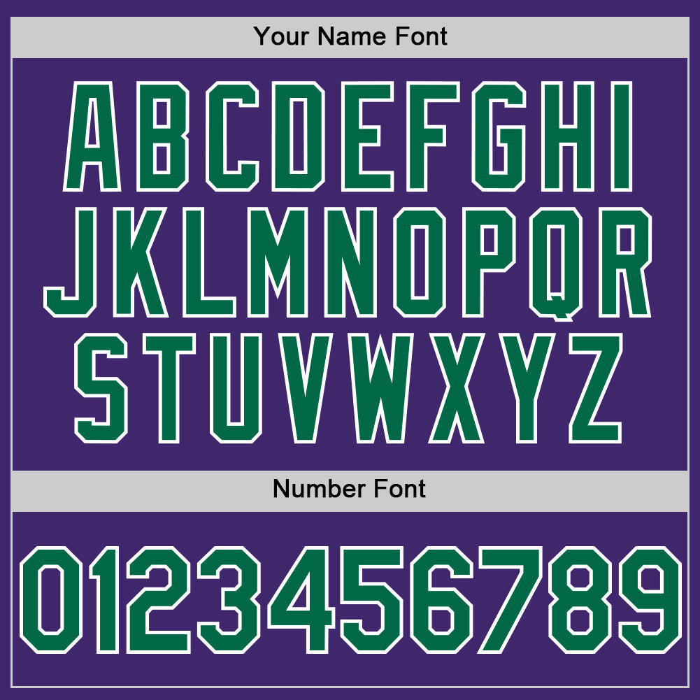 Custom Purple Kelly Green-White Line Authentic Baseball Jersey view 5