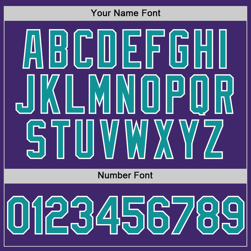 Custom Purple Teal-White Line Authentic Baseball Jersey view 5
