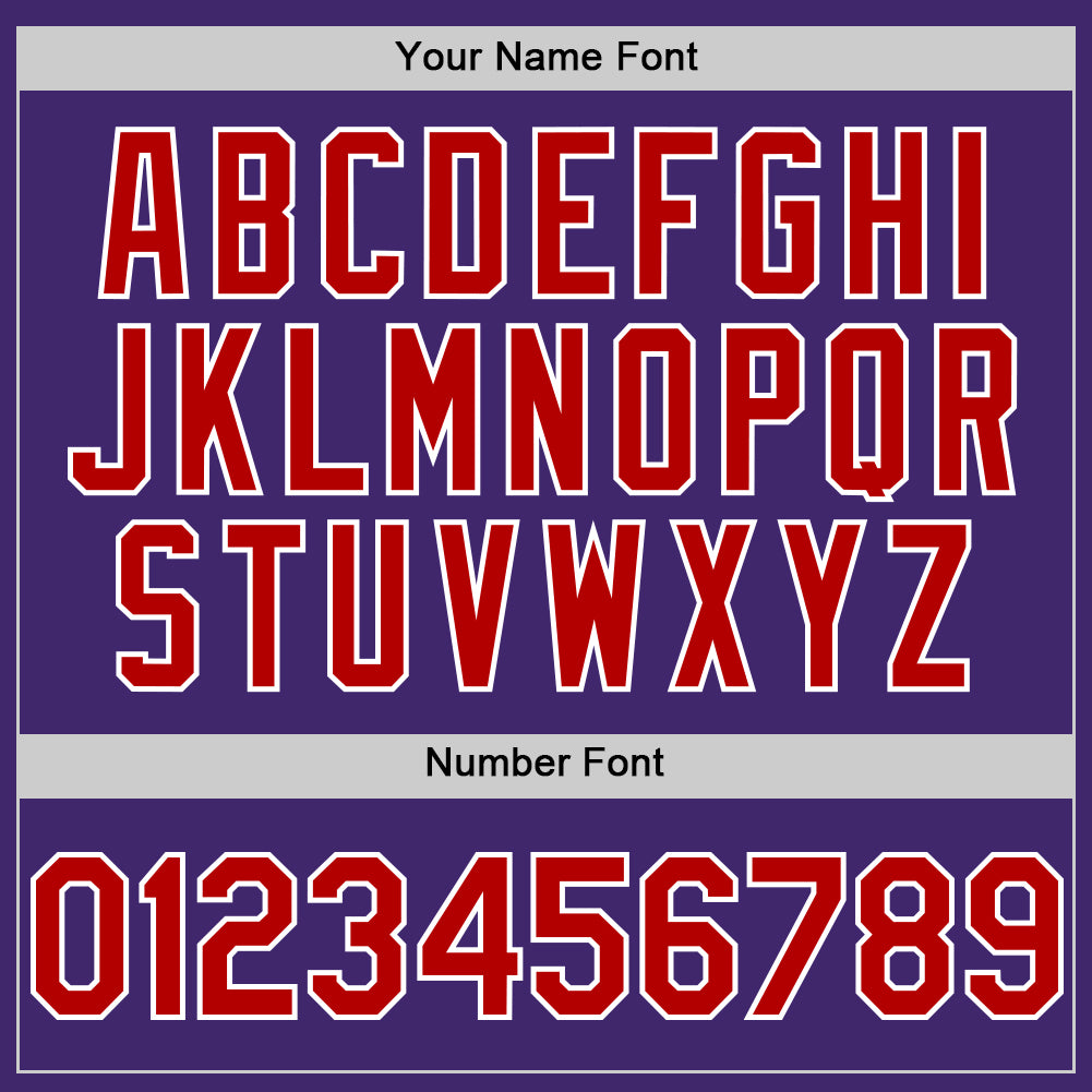 Custom Purple Red-White Line Authentic Baseball Jersey view 5