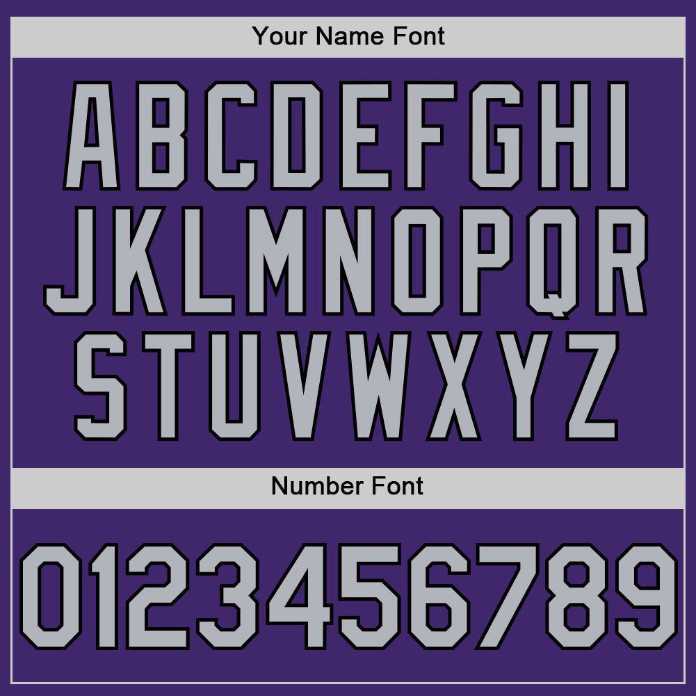 Custom Purple Gray-Black Line Authentic Baseball Jersey view 5