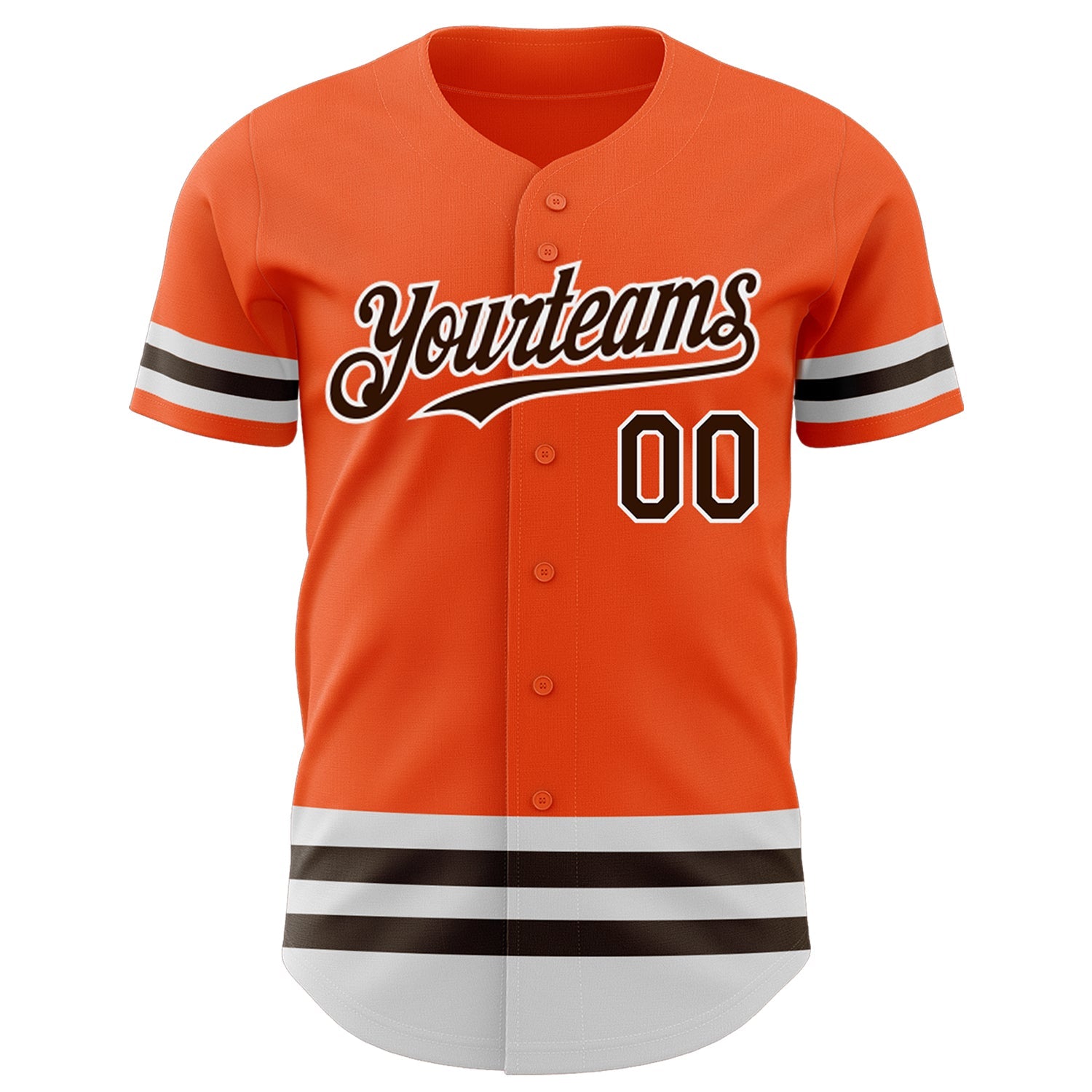 Custom Orange Brown-White Line Authentic Baseball Jersey view 2
