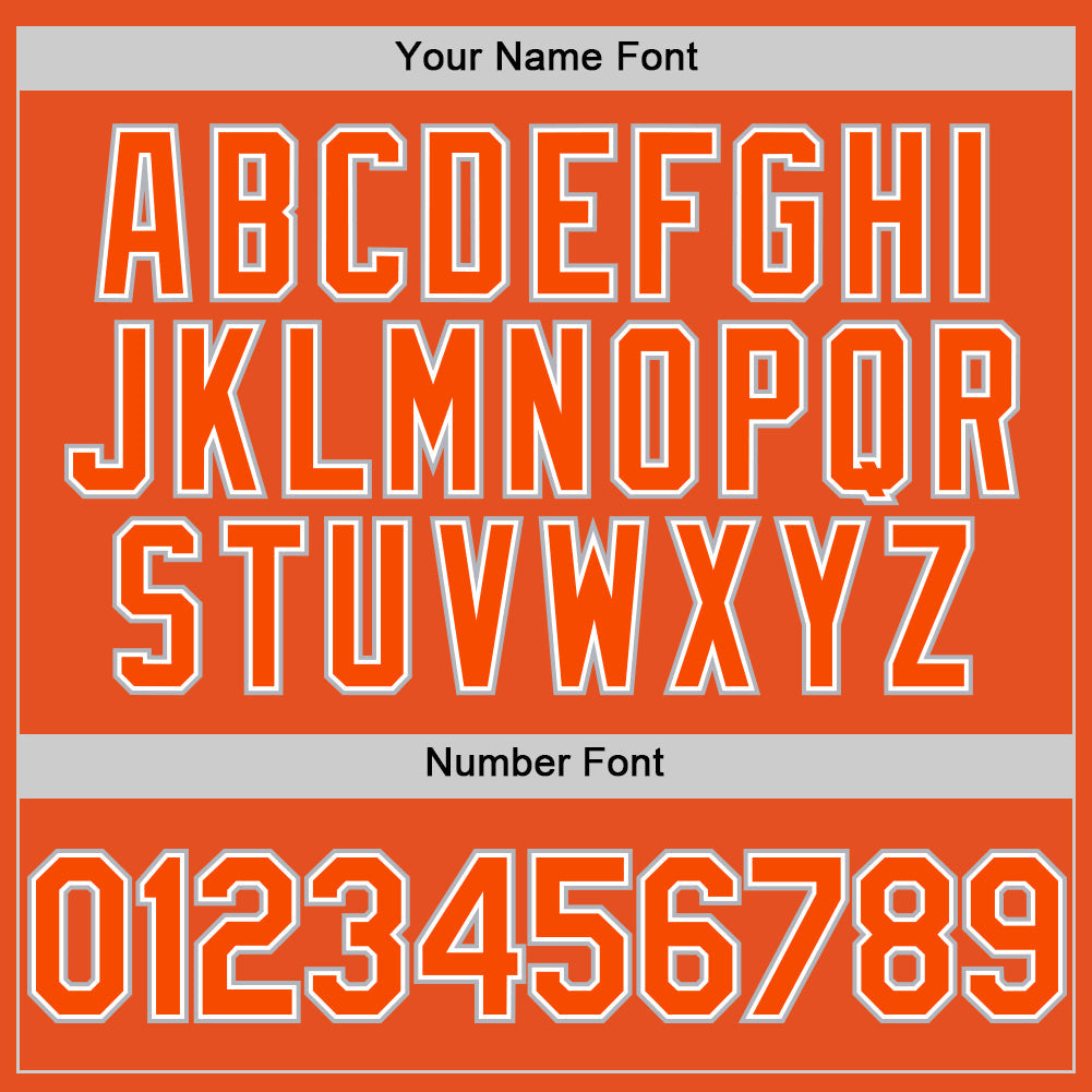 Custom Orange White-Gray Line Authentic Baseball Jersey view 5