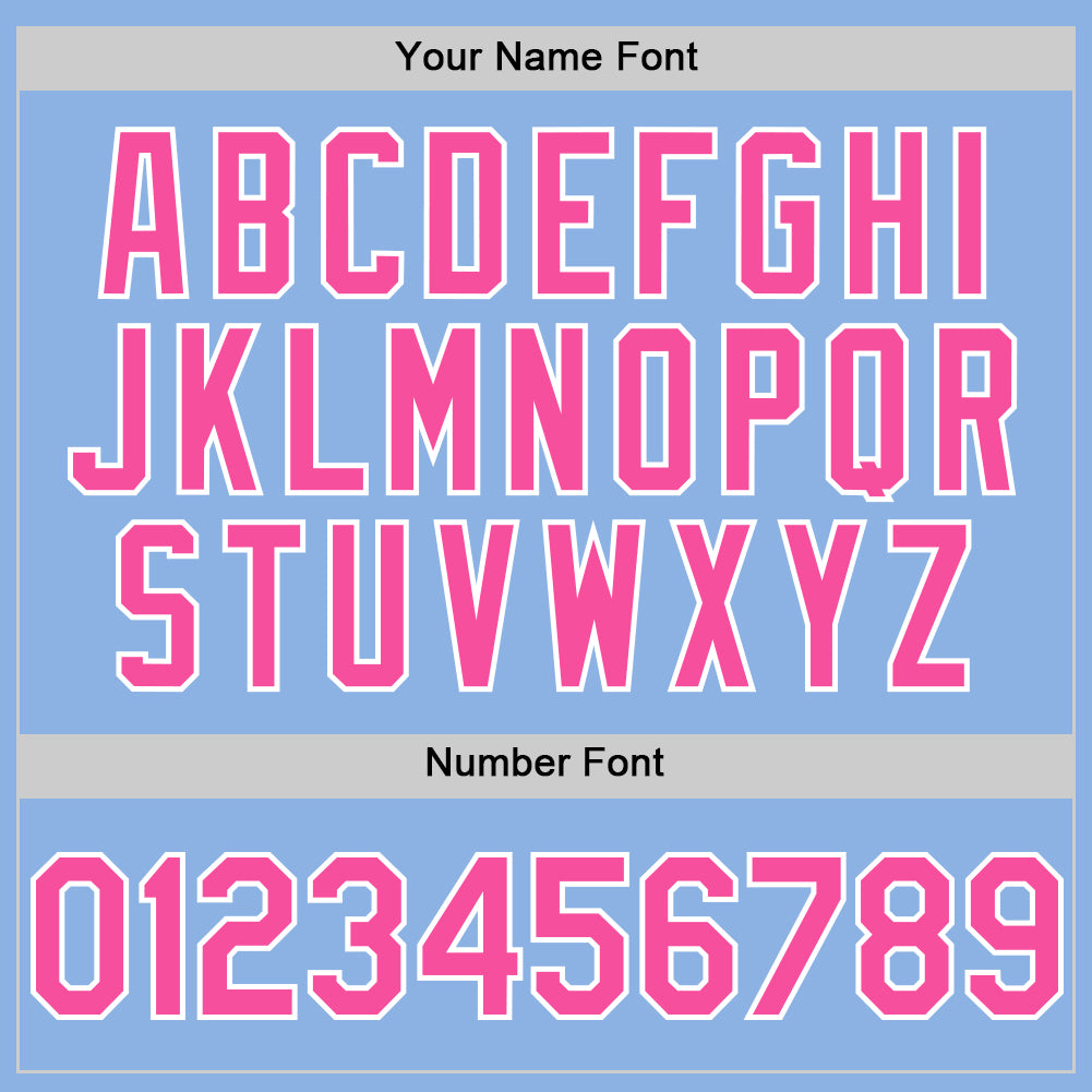 Custom Light Blue Pink-White Line Authentic Baseball Jersey view 5