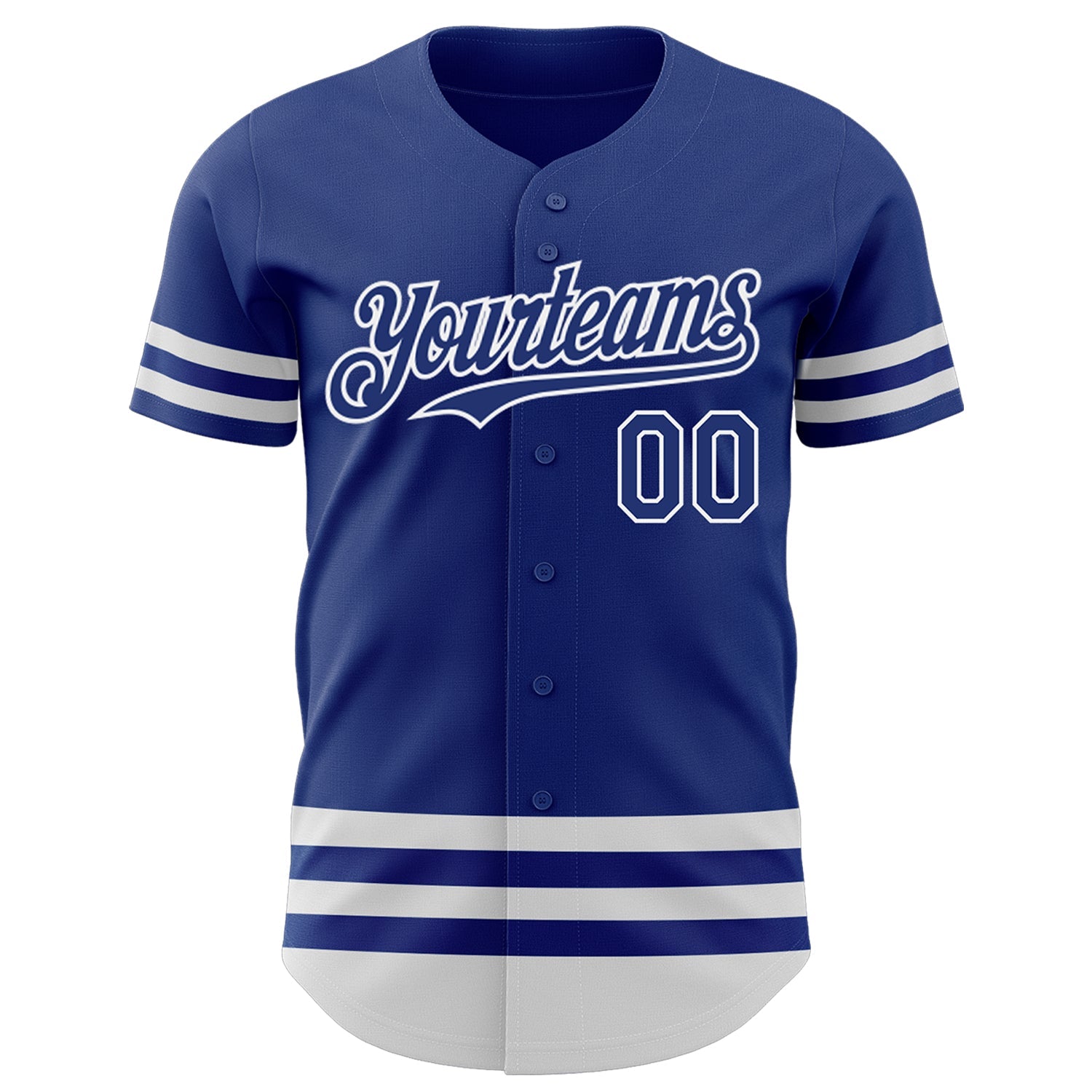 Custom Royal White Line Authentic Baseball Jersey view 3