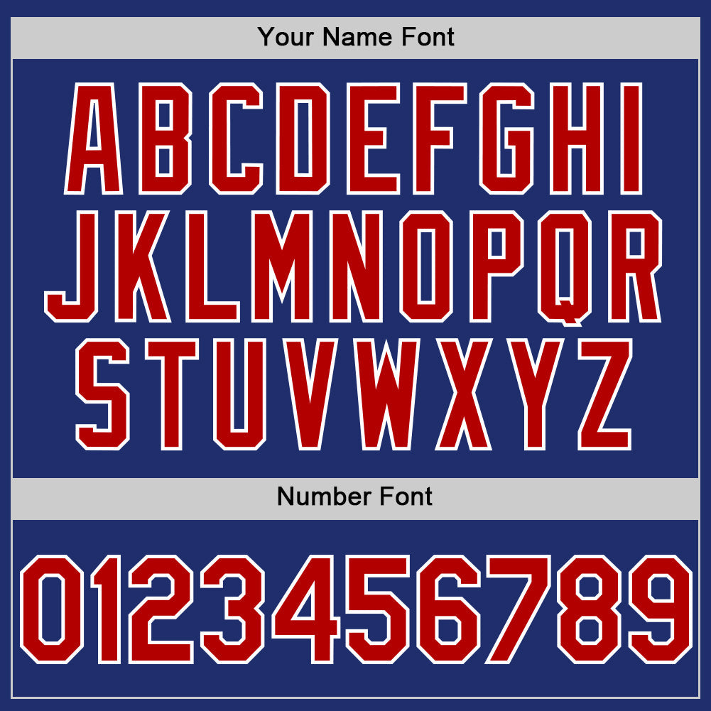 Custom Royal Red-White Line Authentic Baseball Jersey view 5