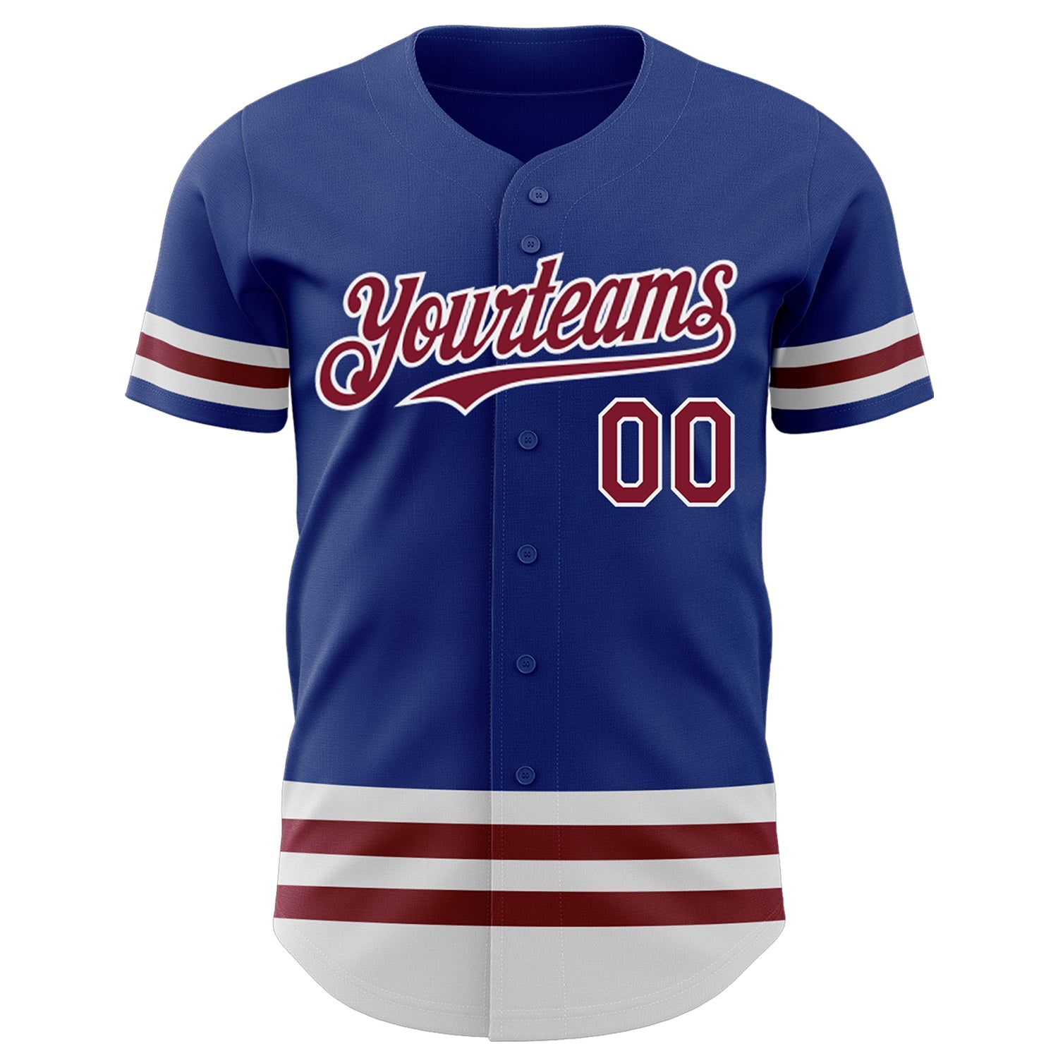 Custom Royal Crimson-White Line Authentic Baseball Jersey view 2