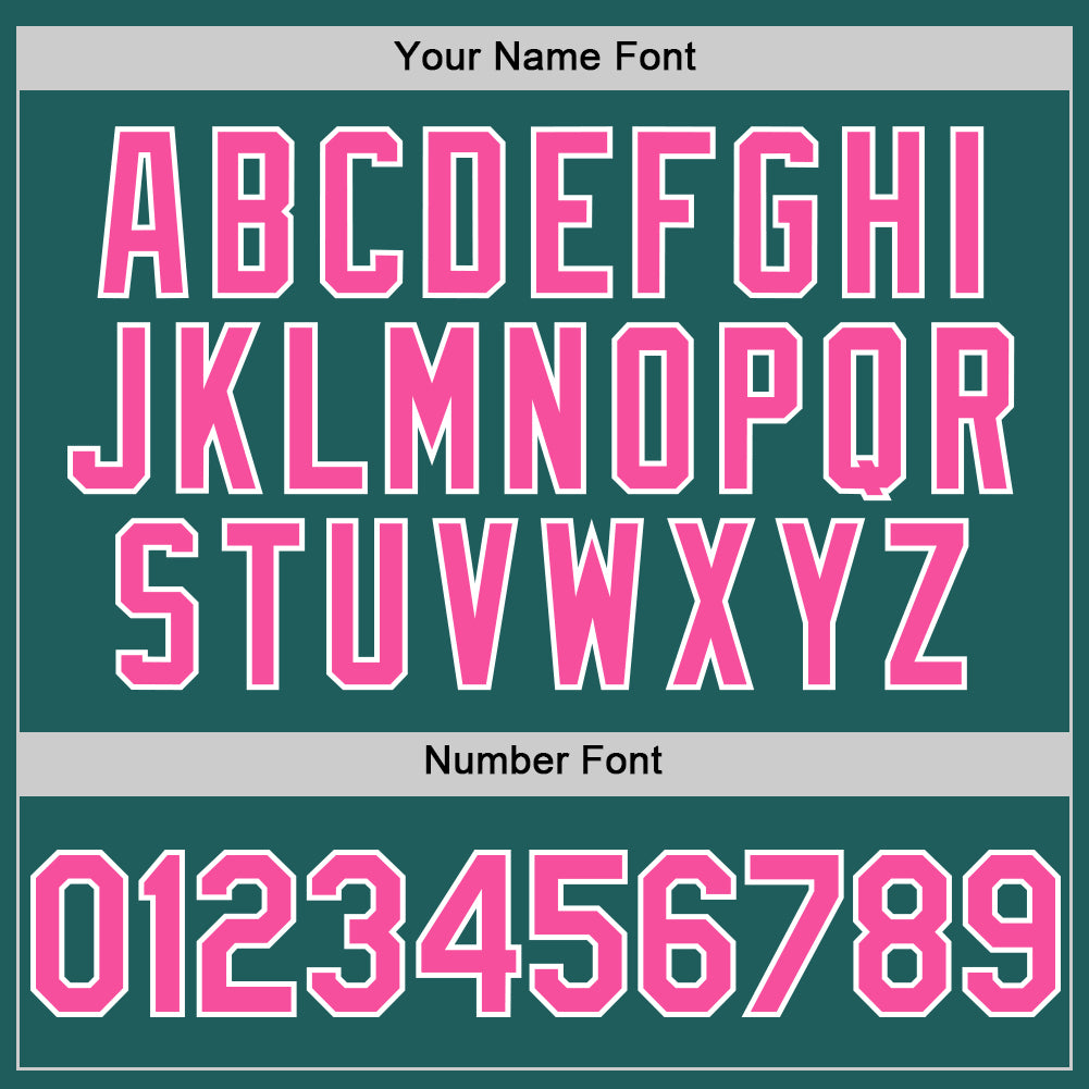 Custom Teal Pink-White Line Authentic Baseball Jersey view 5