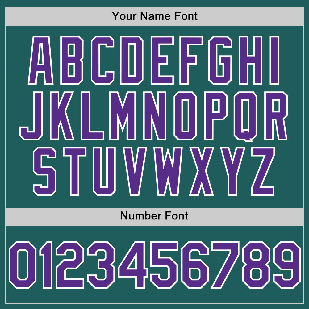 Custom Teal Purple-White Line Authentic Baseball Jersey view 5