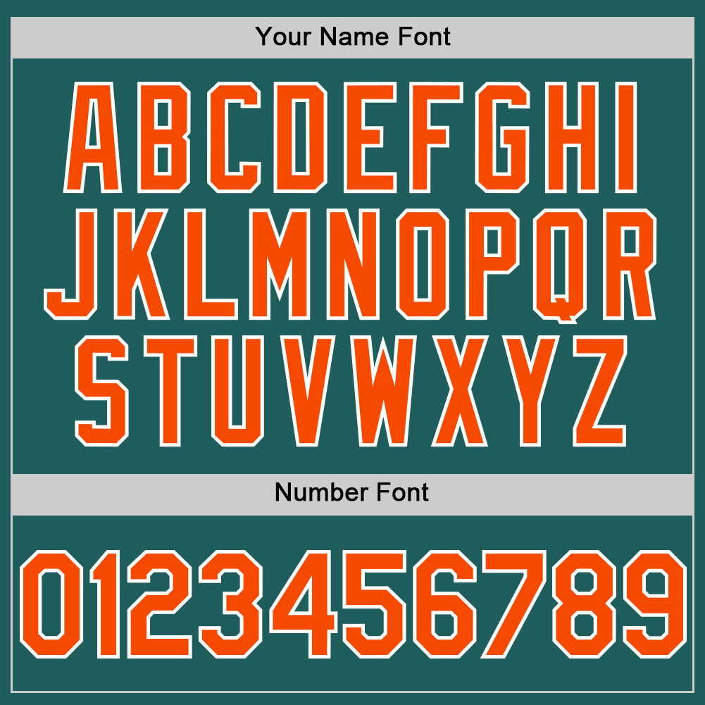 Custom Teal Orange-White Line Authentic Baseball Jersey view 5