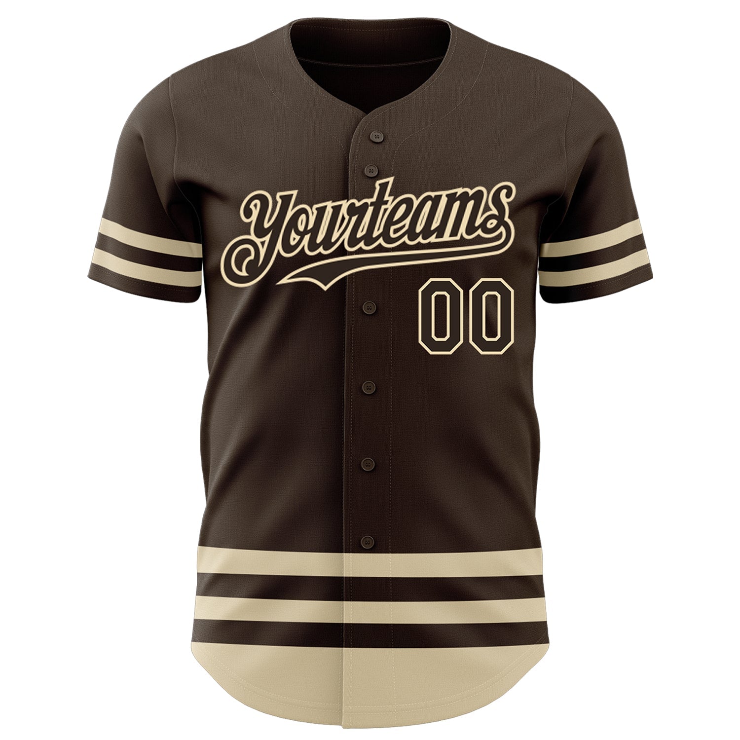 Custom Brown Cream Line Authentic Baseball Jersey view 2