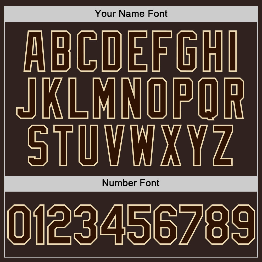 Custom Brown Cream Line Authentic Baseball Jersey view 5