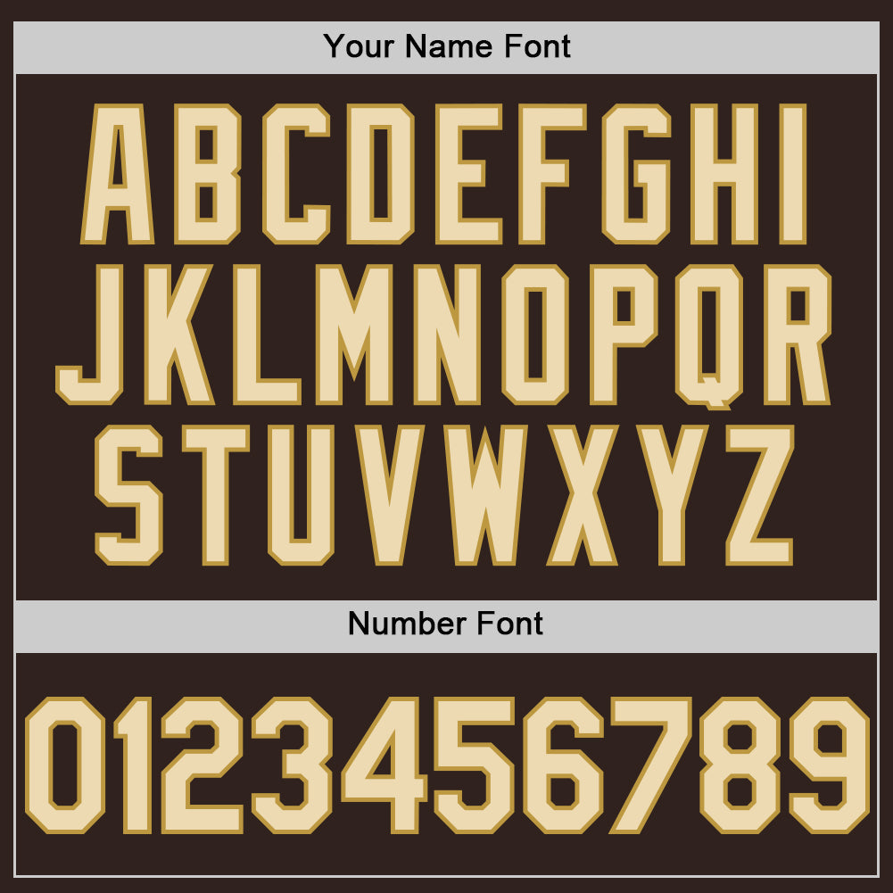 Custom Brown Cream-Old Gold Line Authentic Baseball Jersey view 5